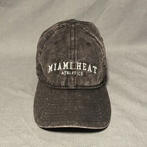 New Era Miami Heat Athletic Black Denim Washed Look One Size Fits Most